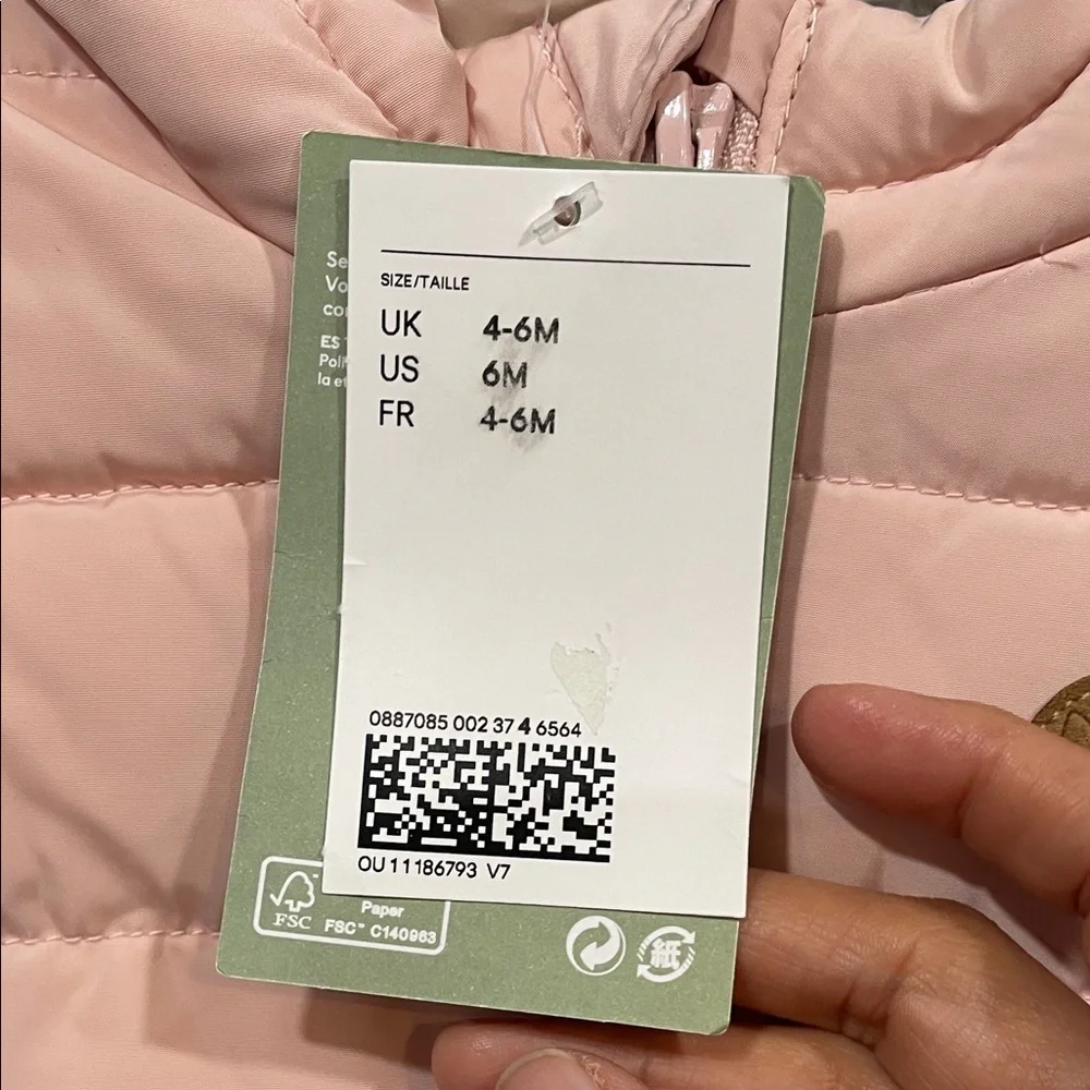 H&M Pink Quilted Kids One Piece Footie